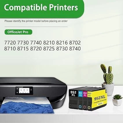 Cartuchos de tinta de alto rendimento Mooxrbog 952XL – Pacote com 4 para HP OfficeJet Pro