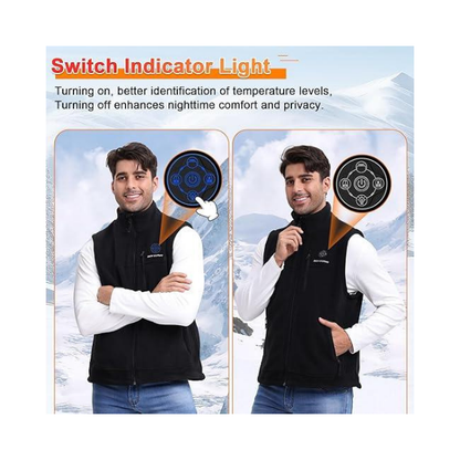 SNOW LEOPARD Heated Vest for Men, 6 Heating Zones, Battery Pack Included