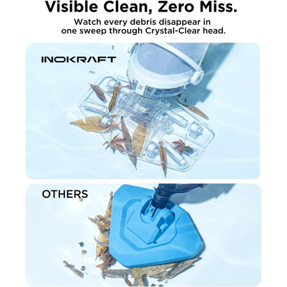 InoKraft K1.5 Pro Cordless Pool Vacuum – Gray, 18.5 GPM, 59-Inch Pole
