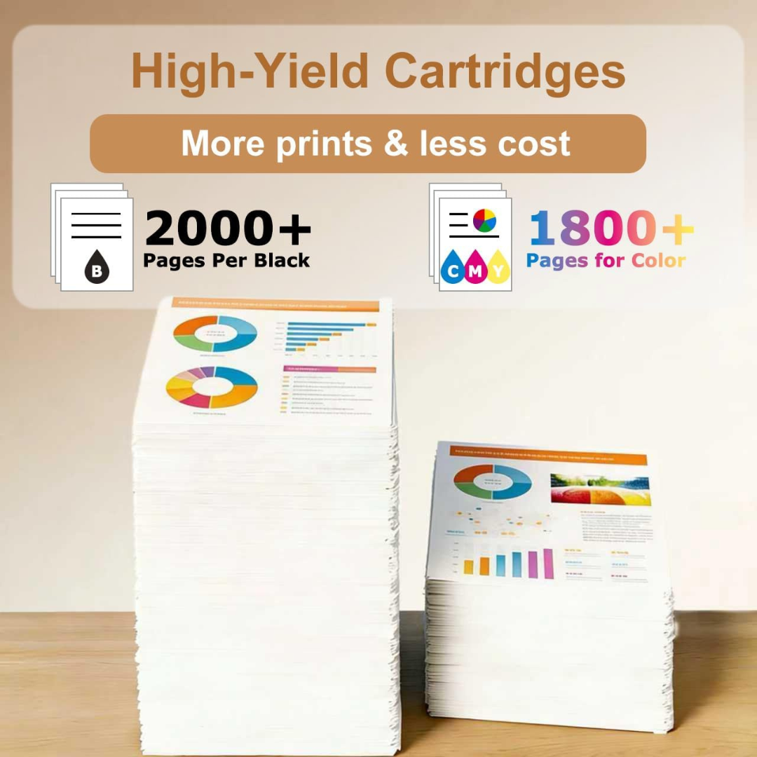 HIRMOD 952XL Ink Cartridges 4-Pack Black Cyan Magenta Yellow for HP