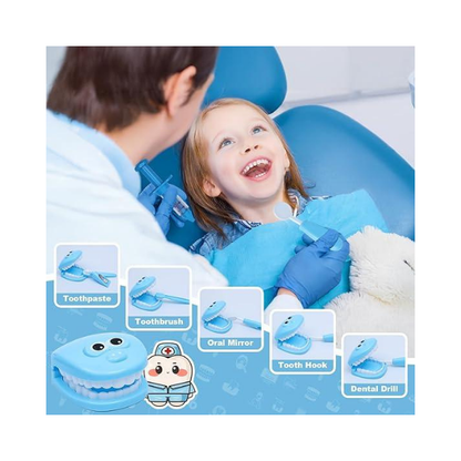 Conjunto de dentista com 30 peças para crianças a partir de 3 anos, kit de dentista de faz de conta com ferramentas