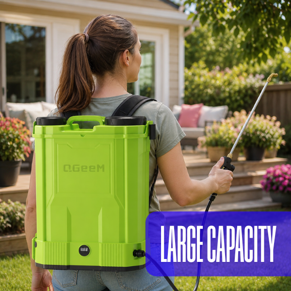 QGeeM Electric Backpack Sprayer 5.3 Gallon 100 PSI Weed Killer Garden Sprayer Battery Powered 21V