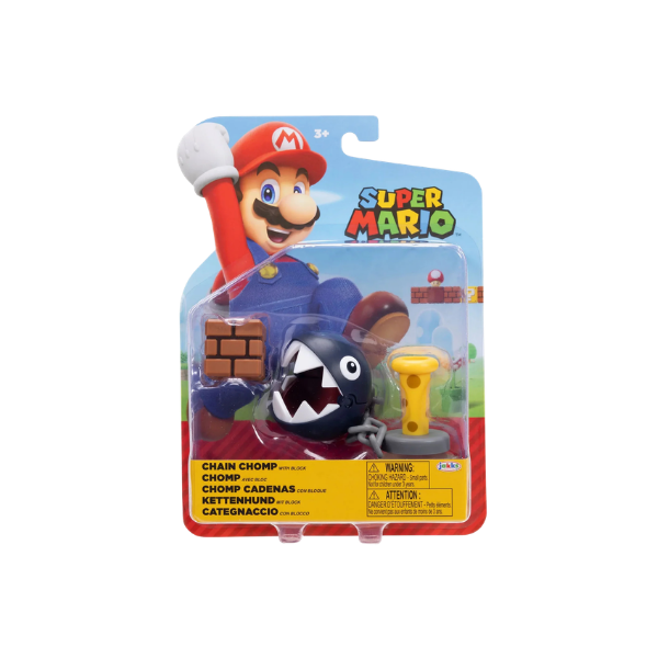 Jakks World of Nintendo Super Mario CHAIN CHOMP w Block 4" Figure NEW 2026