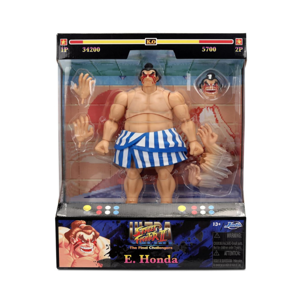 Jada Toys Ultra Street Fighter II E. Honda 1:12 Scale Deluxe Action Figure with Interchangeable Parts & Accessories