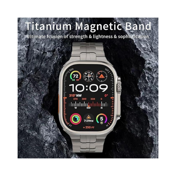 Pulseira magnética de titânio para Apple Watch 49 mm-38 mm - Pulseira de metal ajustável