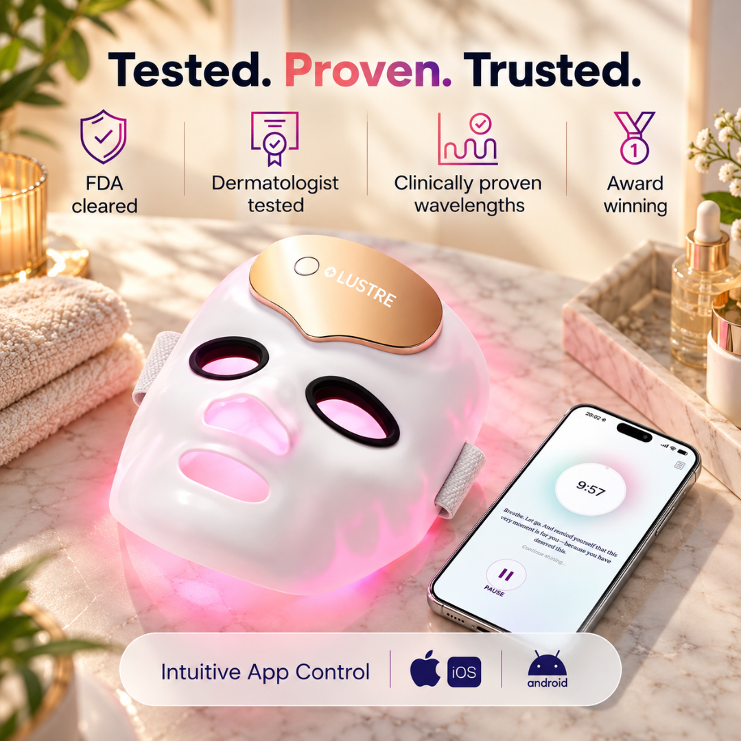 LUSTRE ClearSkin Renew Pro LED Face Mask, Red Blue & Near-Infrared Light