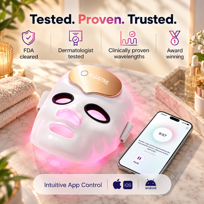 LUSTRE ClearSkin Renew Pro LED Face Mask, Red Blue & Near-Infrared Light
