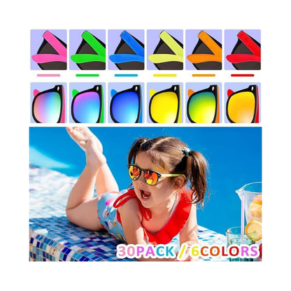 Oleitodh 60Pc Party Set – 30 Neon Sunglasses & 30 Inflatable Beach Balls