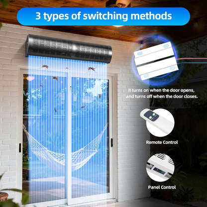 NULAEO 36-Inch Two-Speed Wall-Mounted Air Curtain – Black