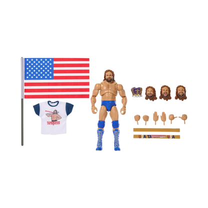 WWE Ultimate Edition Hacksaw Jim Duggan 6-inch Mattel action figure with accessories