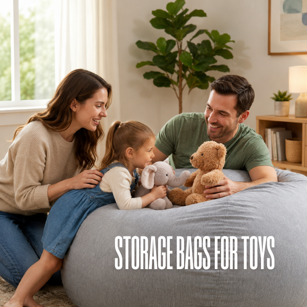 Tudomro Cooling Bean Bag Chair Cover 30 x 35 Inch Gray Breathable Stuffed Animal Storage Cover – No Filler