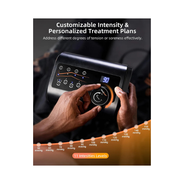 SHINE WELL Leg Recovery System – Air Compression Massager, 11 Intensities