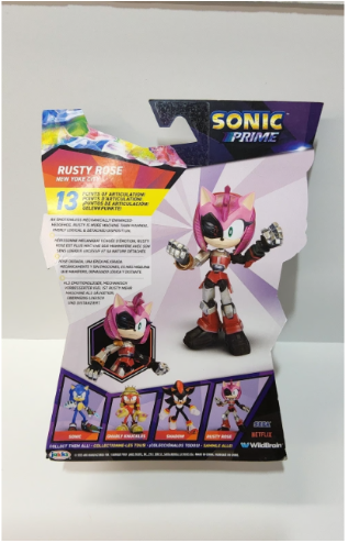 Sonic Prime 5" Rusty Rose New Yoke City Netflix Action Figure