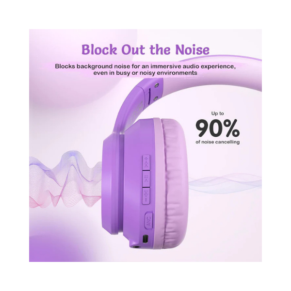 TONOSHARK Kids Bluetooth Headphones ANC 40H Wireless Over-Ear Purple