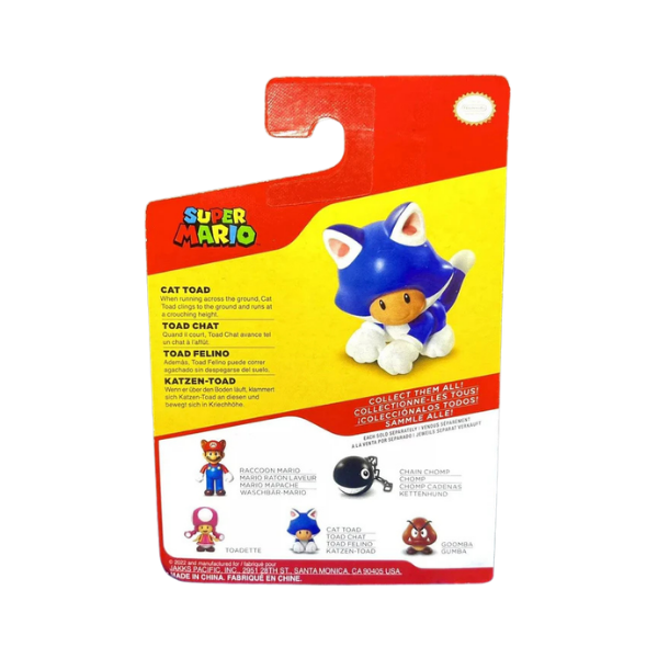 Super Mario Bros. Cat Toad 2.5” Poseable Mini Figure – Nintendo Collectible