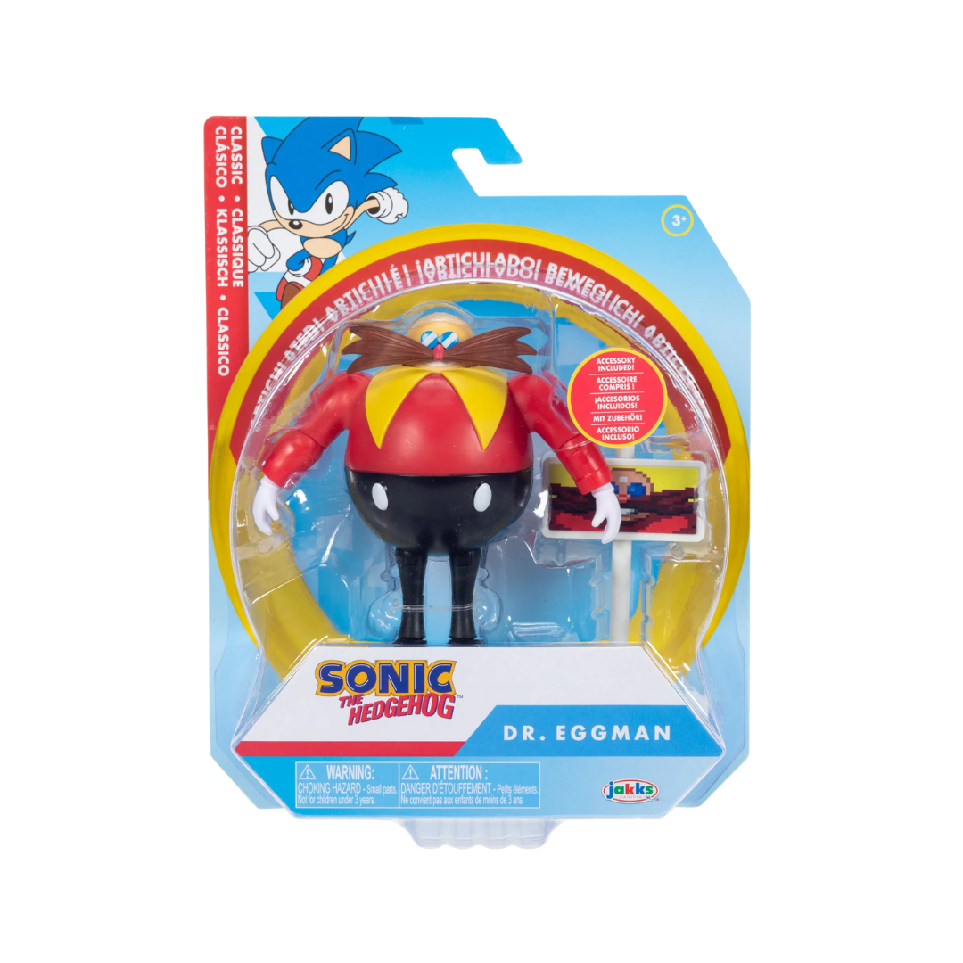 Jakks Sonic The Hedgehog DR EGGMAN with GOAL POST 4" Inch Action Figure