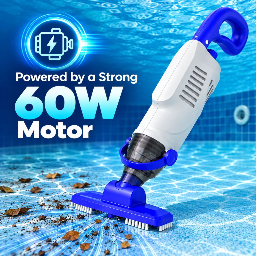 Aspirador de piscina portátil sem fio Nichro – Sucção de 60 W, à prova d'água IPX8