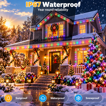 Ollny Smart Christmas Lights 131FT 400LED RGBW App Remote Music Sync Outdoor String Lights