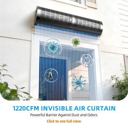 NULAEO 36-Inch Two-Speed Wall-Mounted Air Curtain – Black