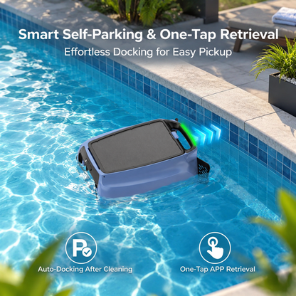 KAVANO Solar Robotic Pool Skimmer – App Control, 20-Hour Runtime, Blue