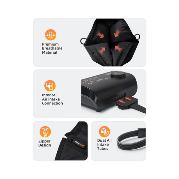 SHINE WELL Leg Recovery System – Air Compression Massager, 11 Intensities