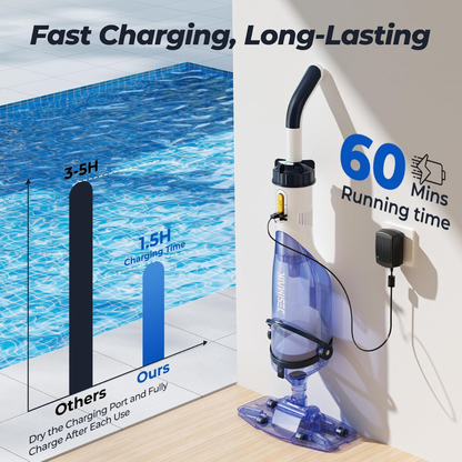 JESIMAIK 18.5 GPM Cordless Pool Vacuum with Telescopic Pole and Dual Head