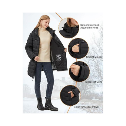 Hengriacly Women’s Heated Jacket – 8Zone Graphene Heating with Battery Pack