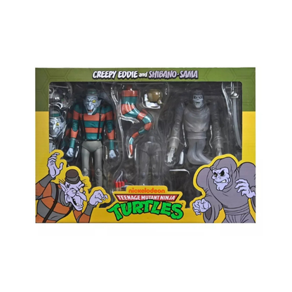 NECA TMNT Creepy Eddie & Shibano Sama Cartoon 2-Pack Action Figure Set Nickelodeon