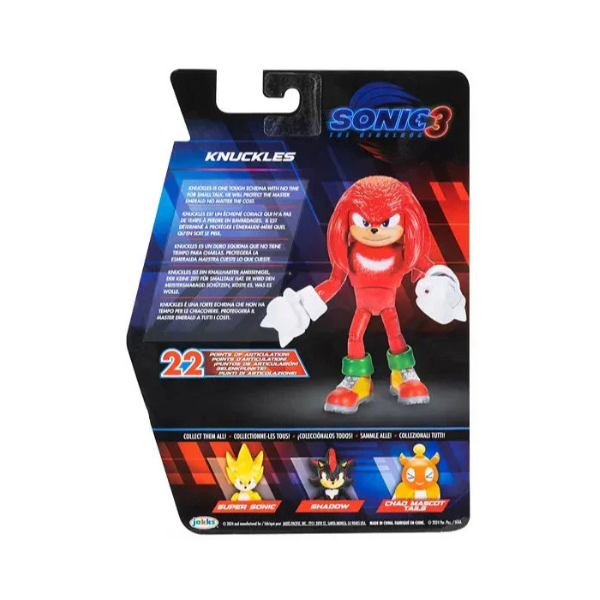 Sonic 3 Movie 5-Inch Knuckles Action Figure – Articulated Toy for Kids
