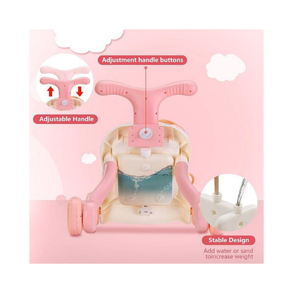 HAWEEK Baby Push Walker 3-in-1, Sit-to-Stand Activity Center with Music