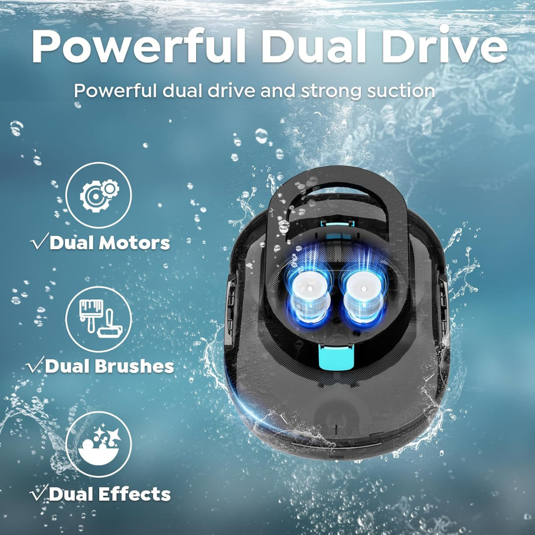 BRINBO S1 Pro Cordless Robotic Pool Cleaner – 130-Minute Runtime, Midnight Black