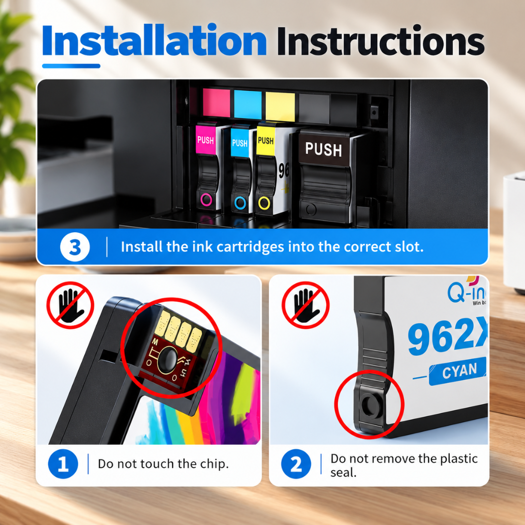 Q-image 962XL Compatible Ink Cartridge 4-Pack for HP OfficeJet Pro Printers