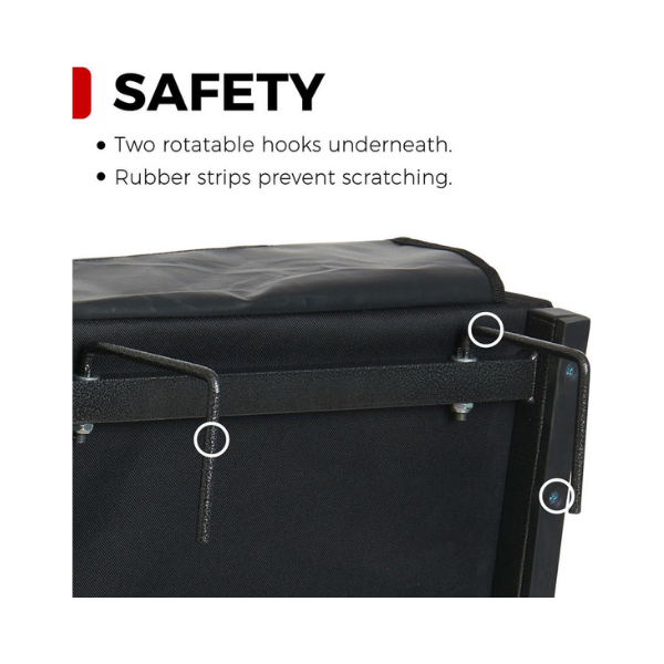 JST GAMEZ Black Stadium Seat with Back Support & Thick Foam Cushion