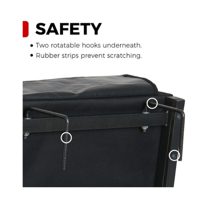 JST GAMEZ Black Stadium Seat with Back Support & Thick Foam Cushion