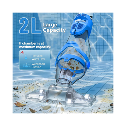 Consciot Cordless 1320 GPH Pool Vacuum Cleaner 22 GPM Rechargeable Handheld 22PC Pool Cleaner with 7.3FT Telescopic Pole, 2L Debris Capacity & 60-Min Runtime