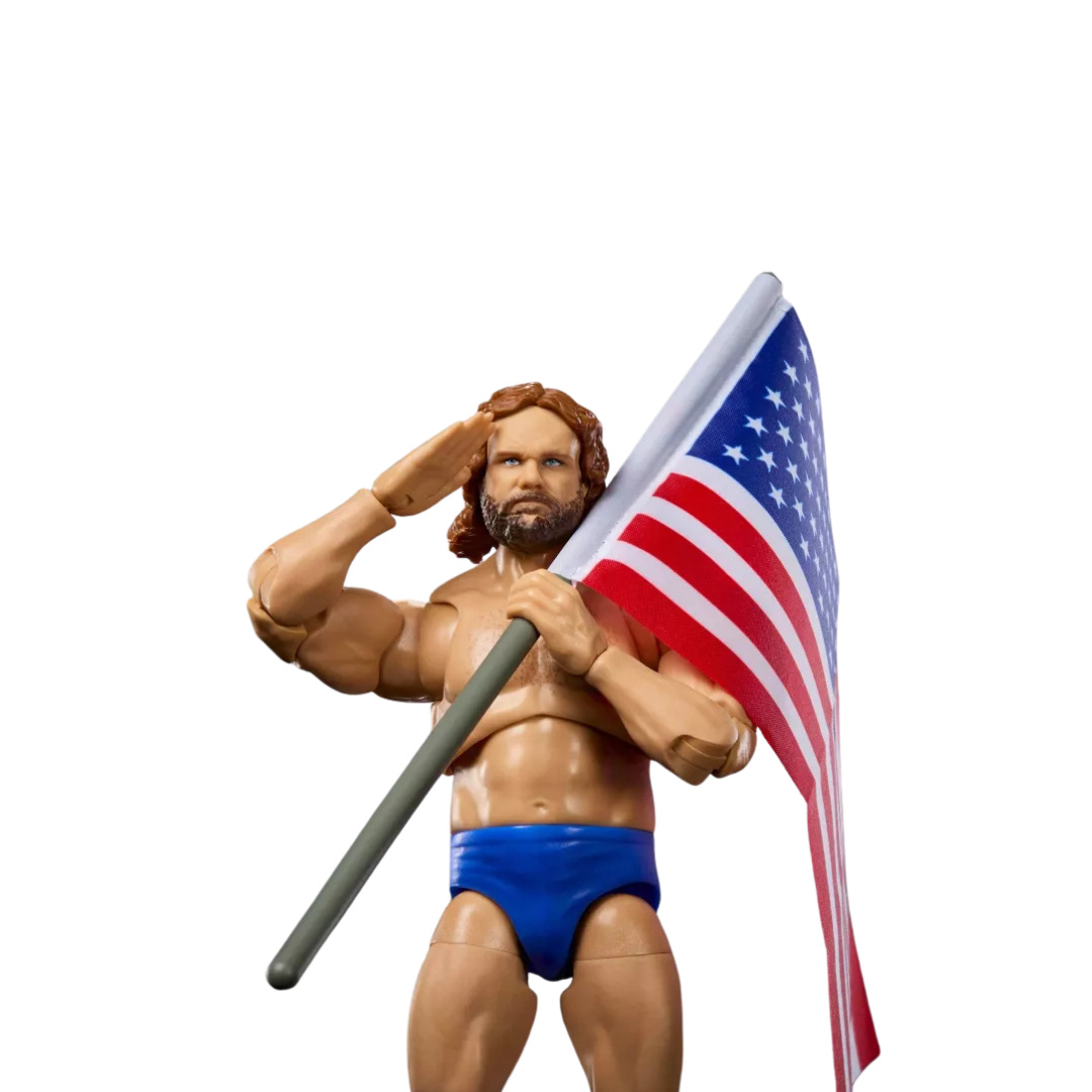 WWE Ultimate Edition Hacksaw Jim Duggan 6-inch Mattel action figure with accessories