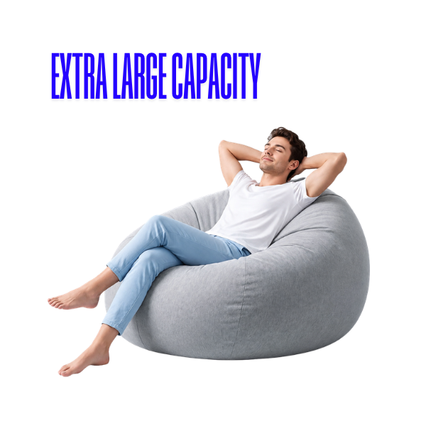 Tudomro Cooling Bean Bag Chair Cover 30 x 35 Inch Gray Breathable Stuffed Animal Storage Cover – No Filler