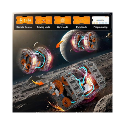 Kit de construção STEM 5 em 1 com controle remoto | Robôs, tanques e carros para crianças