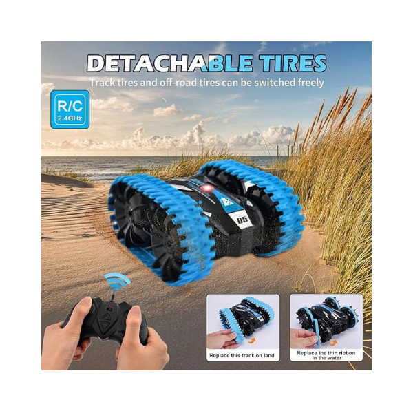 HEXSOLID Amphibious RC Car – Waterproof 360° Rotation & Double-Side Drive