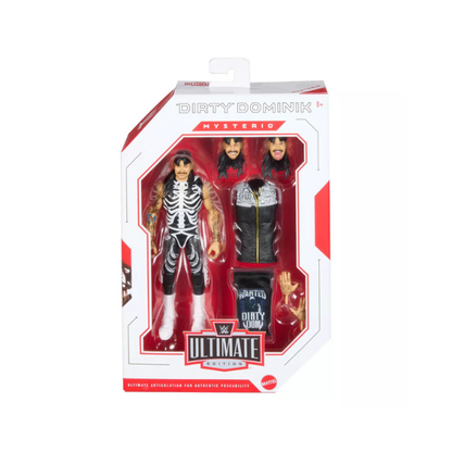 WWE Ultimate Edition Dirty Dominik Mysterio Series 29 Mattel 6-Inch Action Figure with Extra Heads, Hands & Accessories