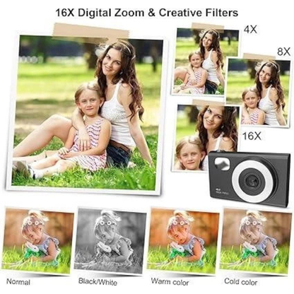 Câmera digital SONSHUYI H12 de 48 MP para crianças e iniciantes - Câmera para vlogs
