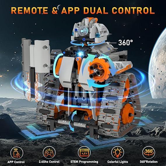 5-in-1 STEM Remote-Controlled Building Kit | Robots, Tanks & Cars for Kids - Logan's Toy Chest
