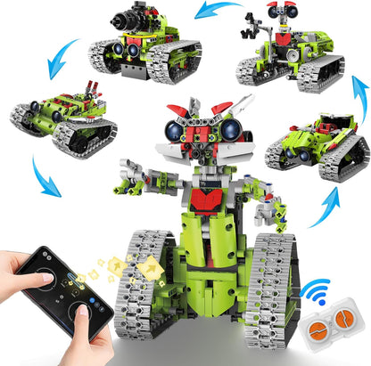 5-in-1 STEM Robot Building Kit for Kids, Remote & App Control (705 Pieces) - Logan's Toy Chest