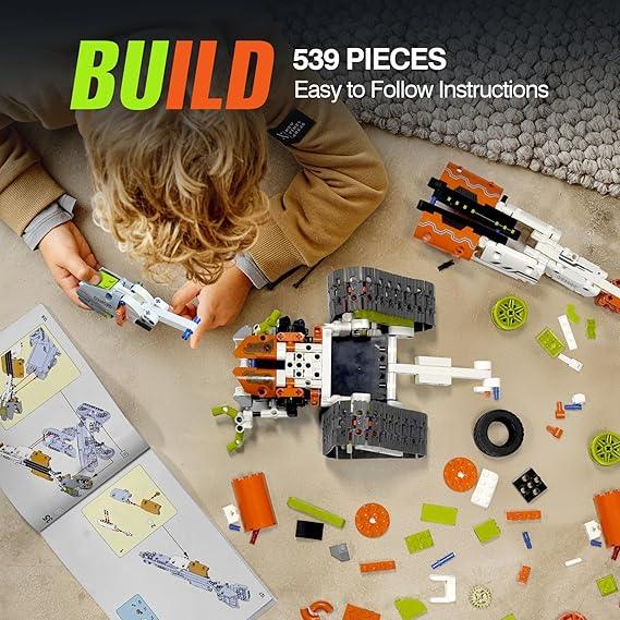 5-in-1 STEM Robot Building Kit for Kids – Remote & APP Controlled, 539pcs - Logan's Toy Chest