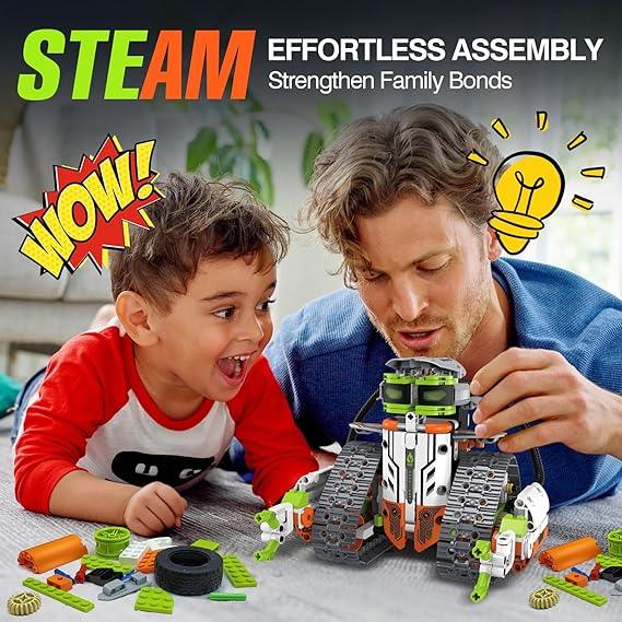 5-in-1 STEM Robot Building Kit for Kids – Remote & APP Controlled, 539pcs - Logan's Toy Chest