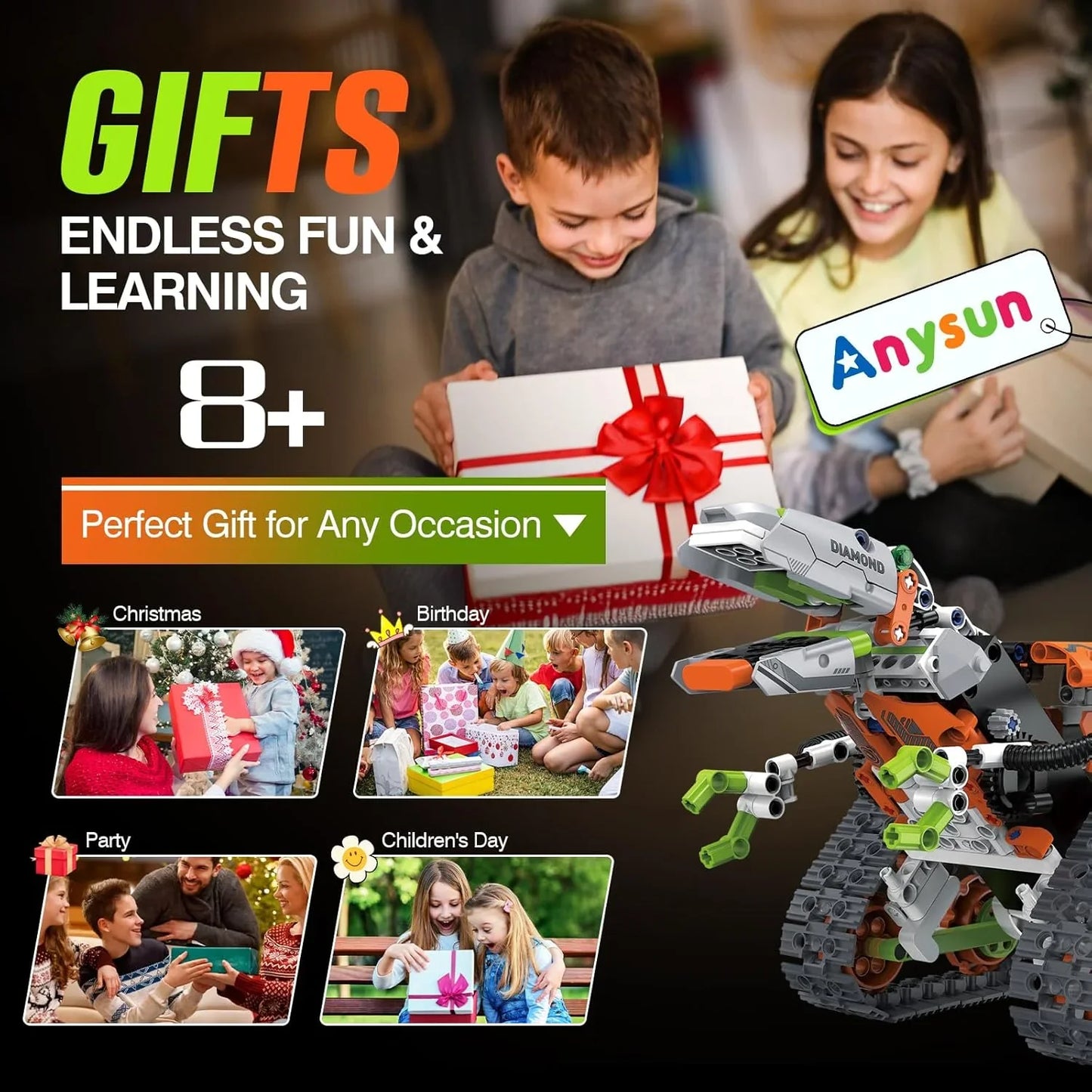 5-in-1 STEM Robot Building Kit for Kids – Remote & APP Controlled, 539pcs - Logan's Toy Chest