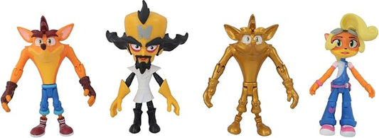 Crash Bandicoot 4-Pack – 4.5" Figures with 11 Points of Articulation