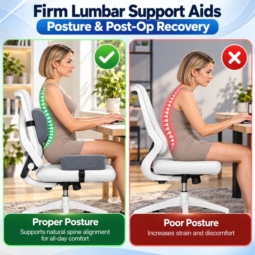 BBL Pillow 2 Piece Seat Cushion with Back Support Post Surgery Recovery Chair Cushion Gray