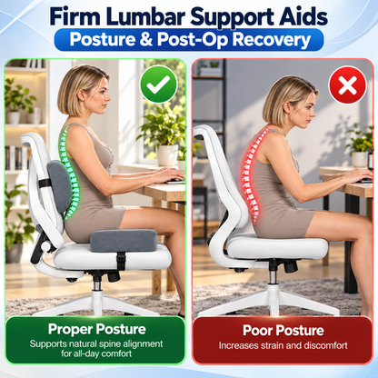 BBL Pillow 2 Piece Seat Cushion with Back Support Post Surgery Recovery Chair Cushion Gray