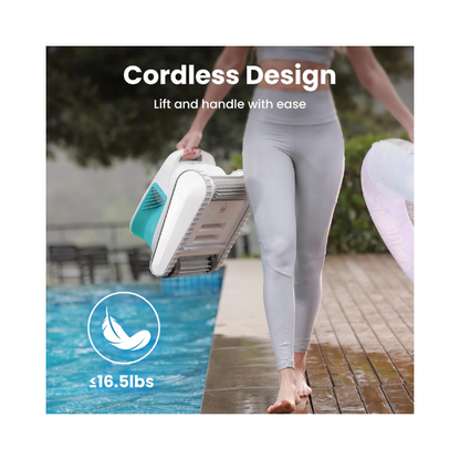 Chasing 200-min Hydro 3 Cordless Robotic Pool Cleaner | Roller Brush Cleaning for Floors/Walls/Waterline, Auto-Dock, Large Filter Basket | for Inground & Above Ground Pools